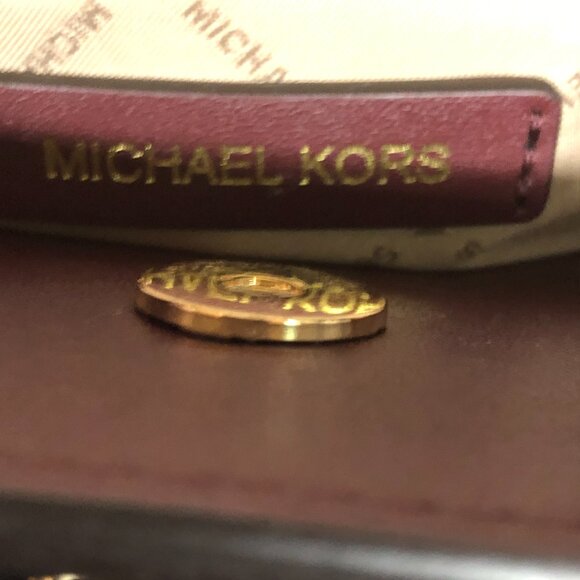 Michael Kors Burgundy Embossed Leather Satchel - Picture 7 of 14